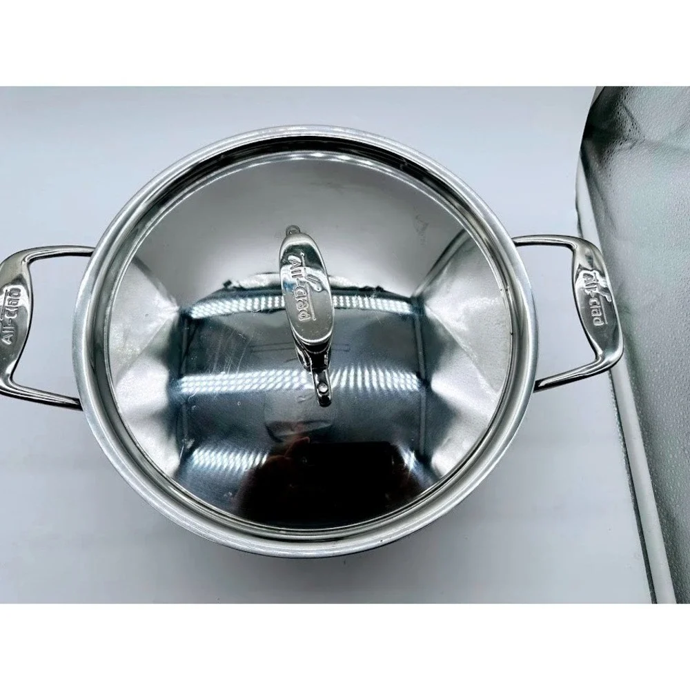 All-Clad Stainless Steel 8 Quart Stockpot with Lid Tri-Ply Bonded Induction USA